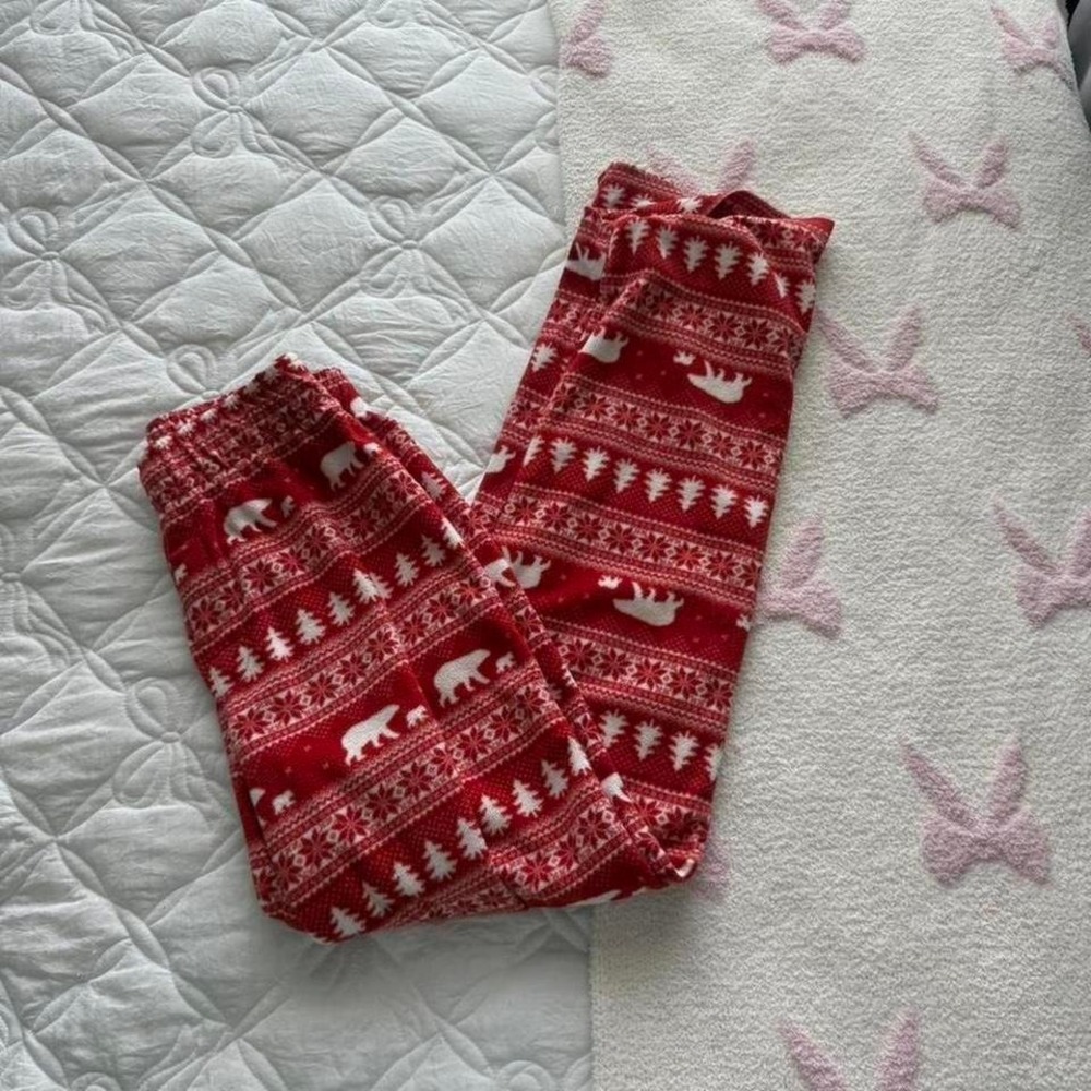 red‎ and white bear Christmas pajama pants